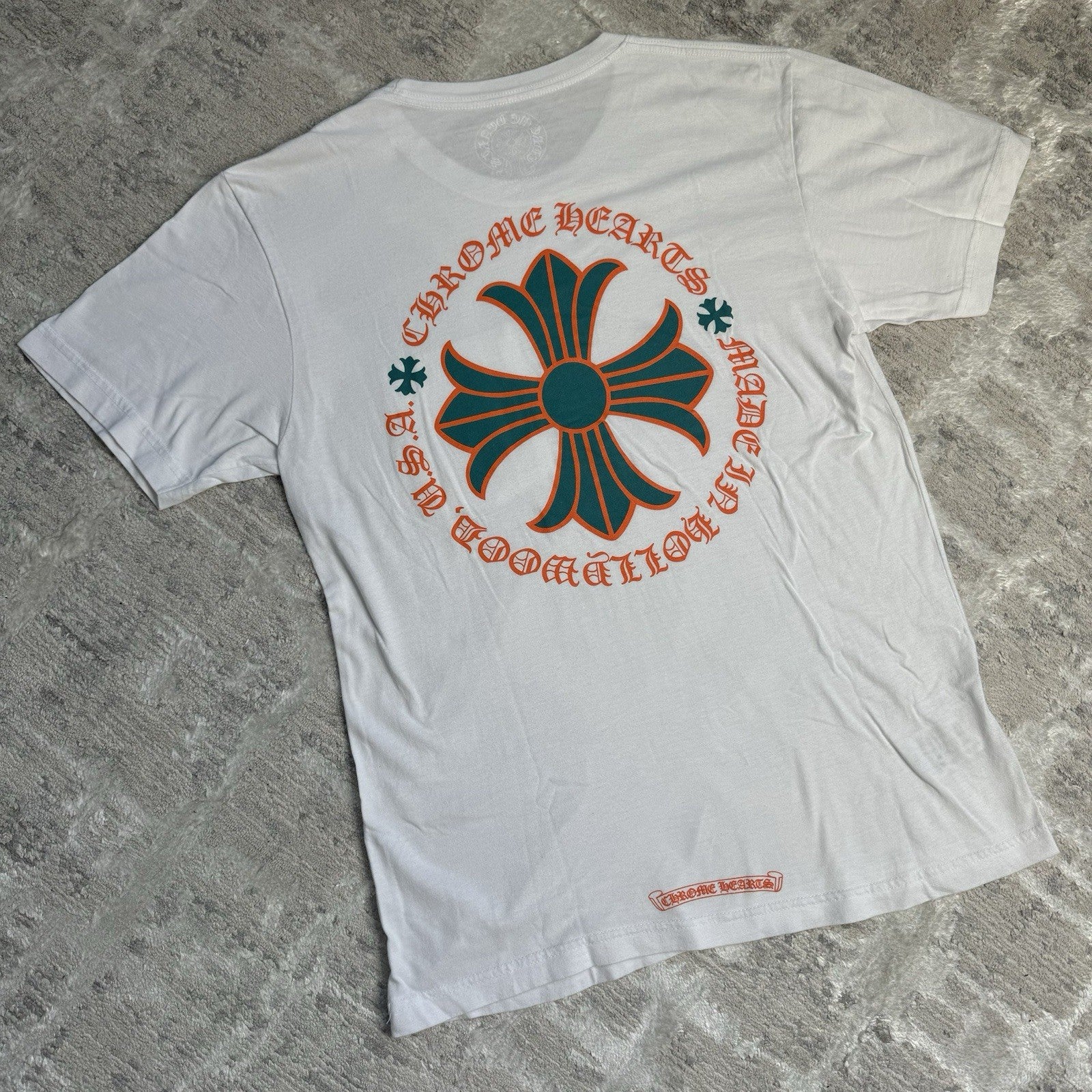 Chrome Hearts Plus Cross Back Logo Short Sleeve Pocket Tee Shirt 