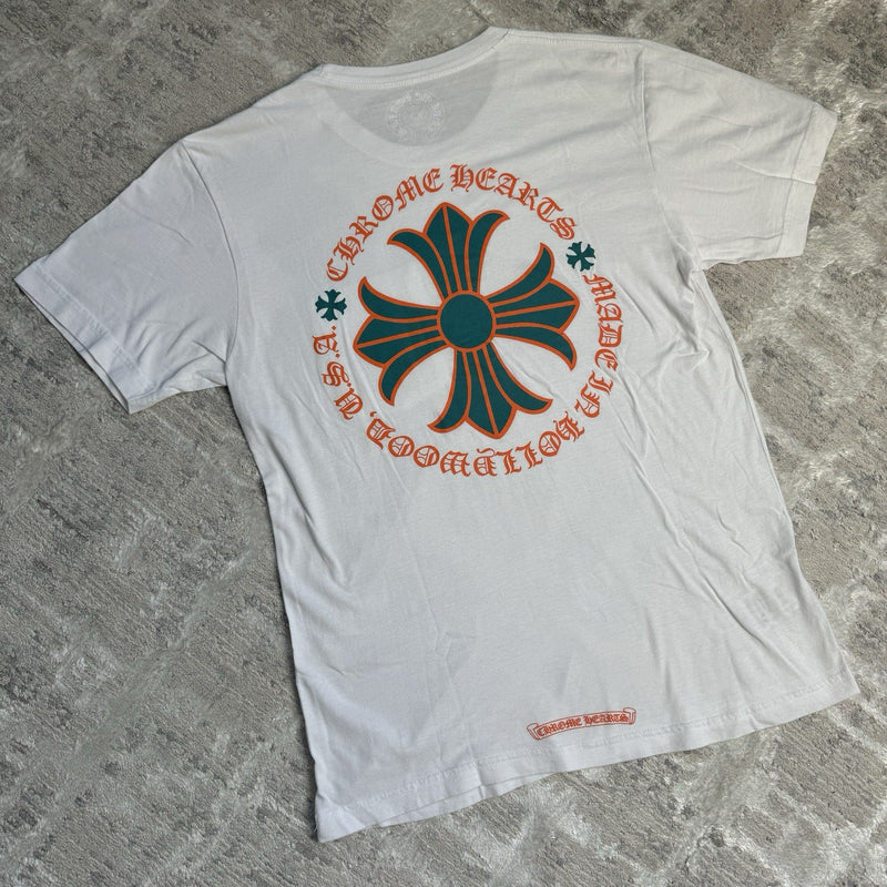 Chrome Hearts Plus Cross Back Logo Short Sleeve Pocket Tee Shirt 