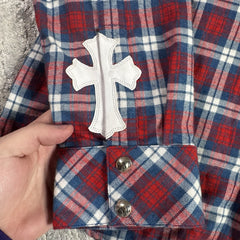 Chrome Hearts Guns N Roses Leather Patch Button Up 