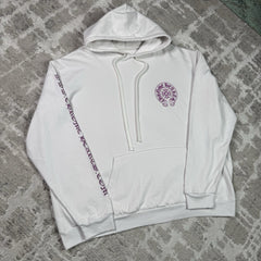 Chrome Hearts Purple Glitter Online Exclusive Horseshoe Pullover Hoodie 