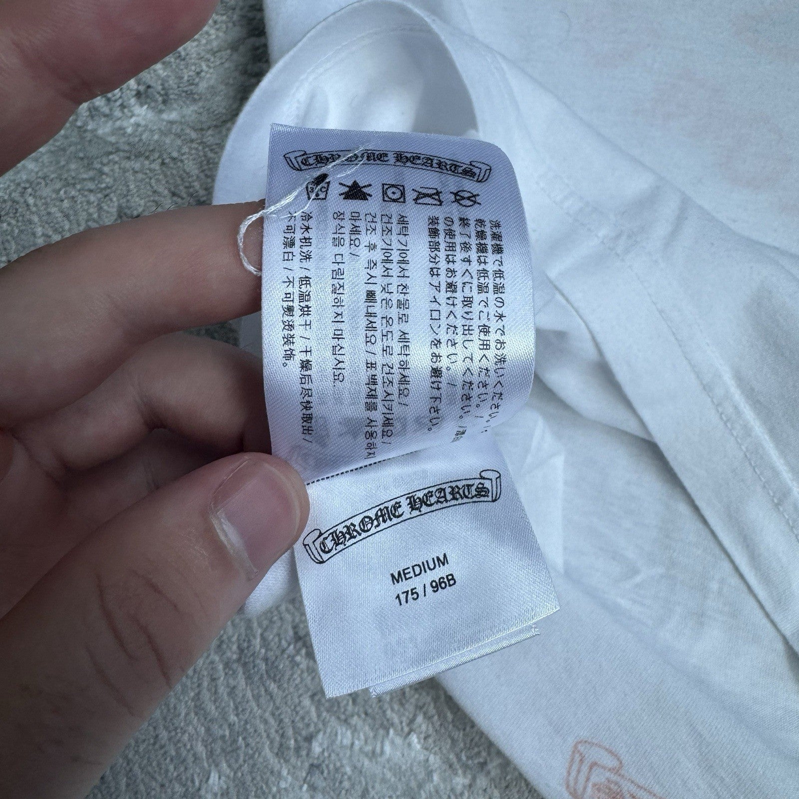 Chrome Hearts Plus Cross Back Logo Short Sleeve Pocket Tee Shirt 