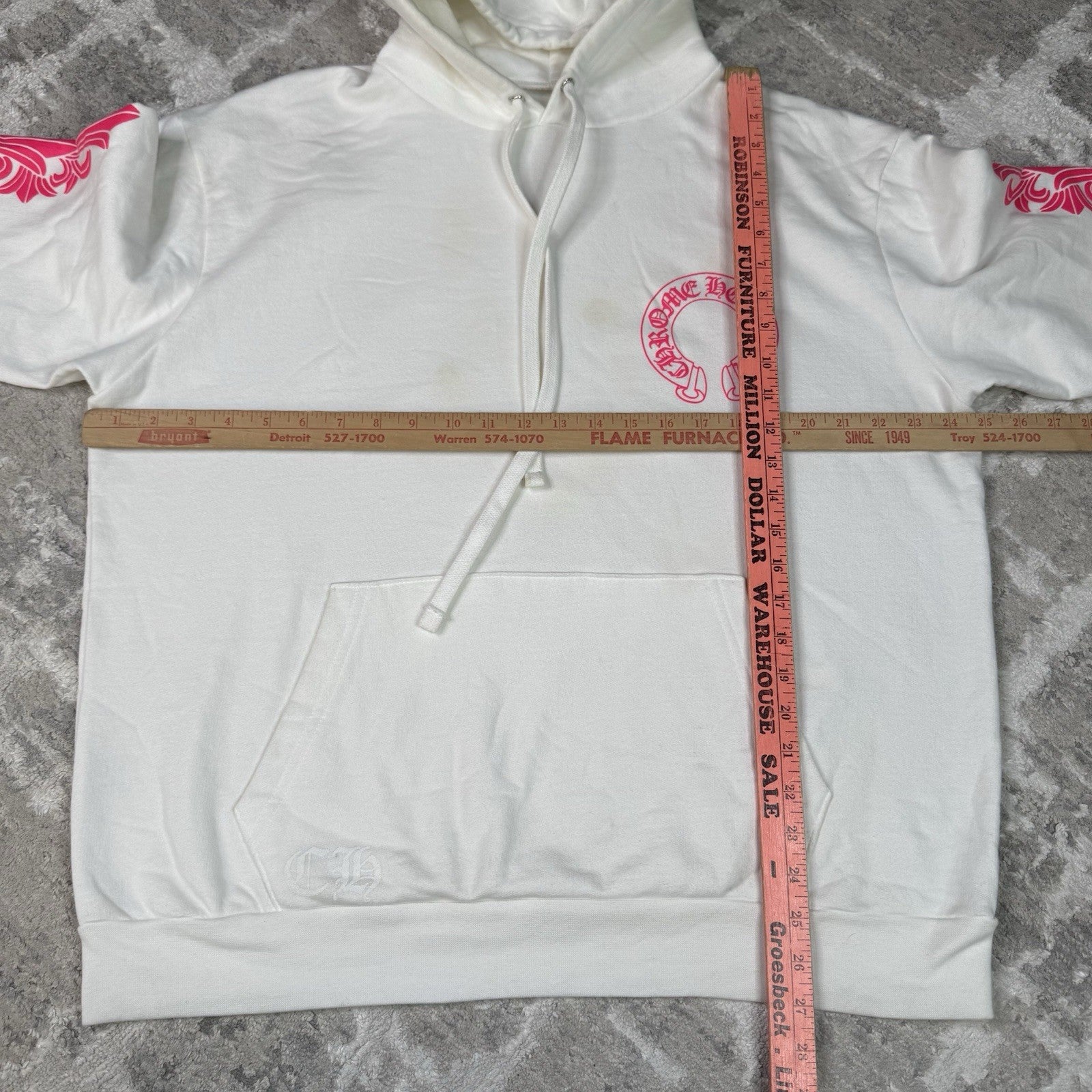 Chrome Hearts Floral Horseshoe Pink Pullover Hoodie 