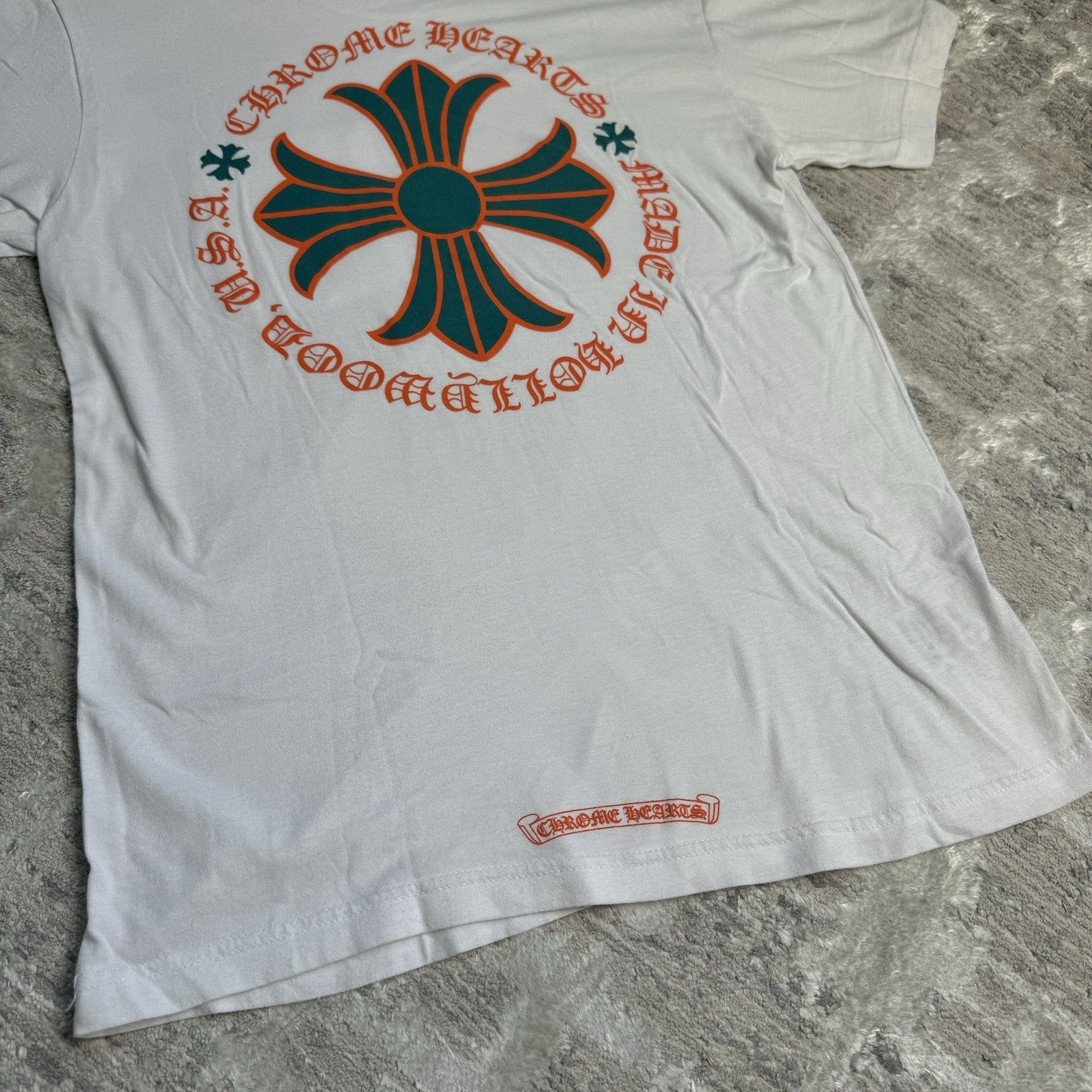 Chrome Hearts Plus Cross Back Logo Short Sleeve Pocket Tee Shirt 