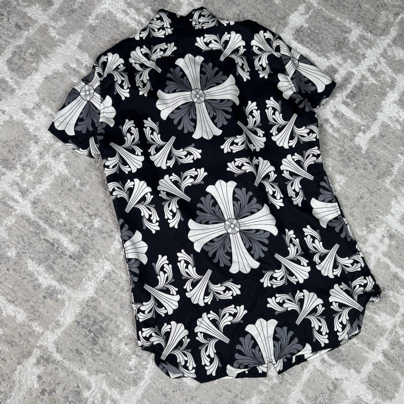 Chrome Hearts Silk Plus Cross Button Up Shirt 
