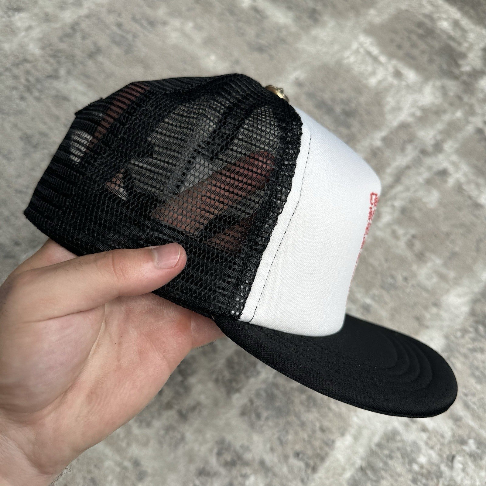 Chrome Hearts Eye Chart Logo Trucker Hat