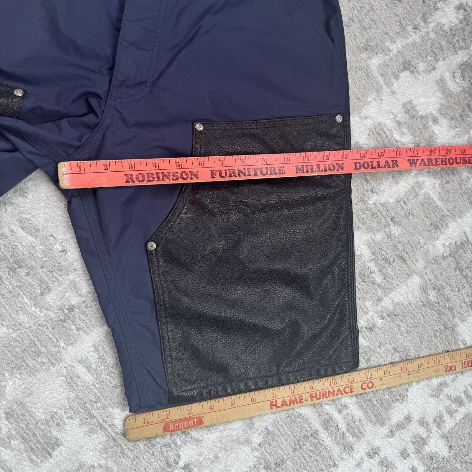 Chrome Hearts Nylon Leather Double Knee Shorts 