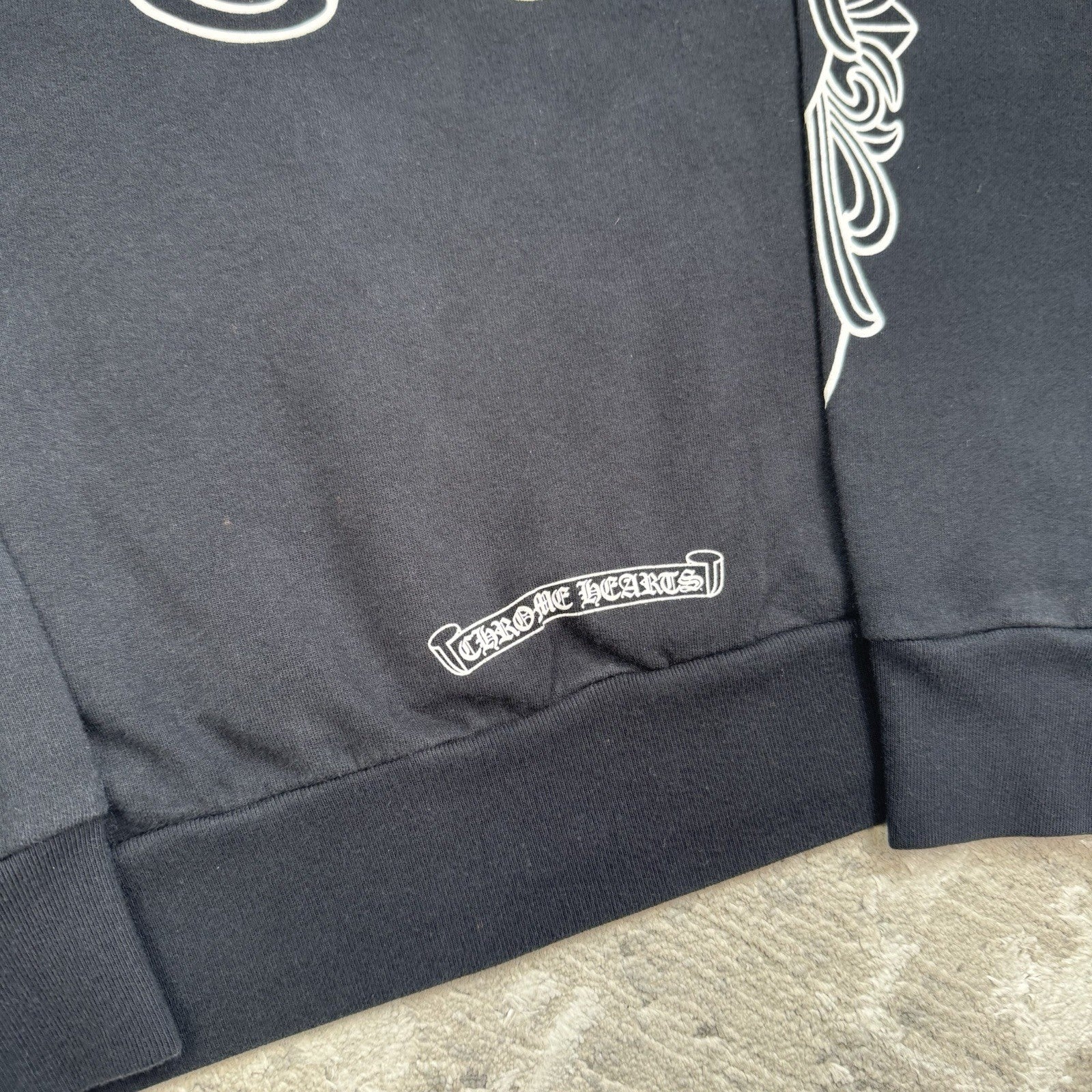 Chrome Hearts Horseshoe Floral Sleeve Pullover Hoodie 