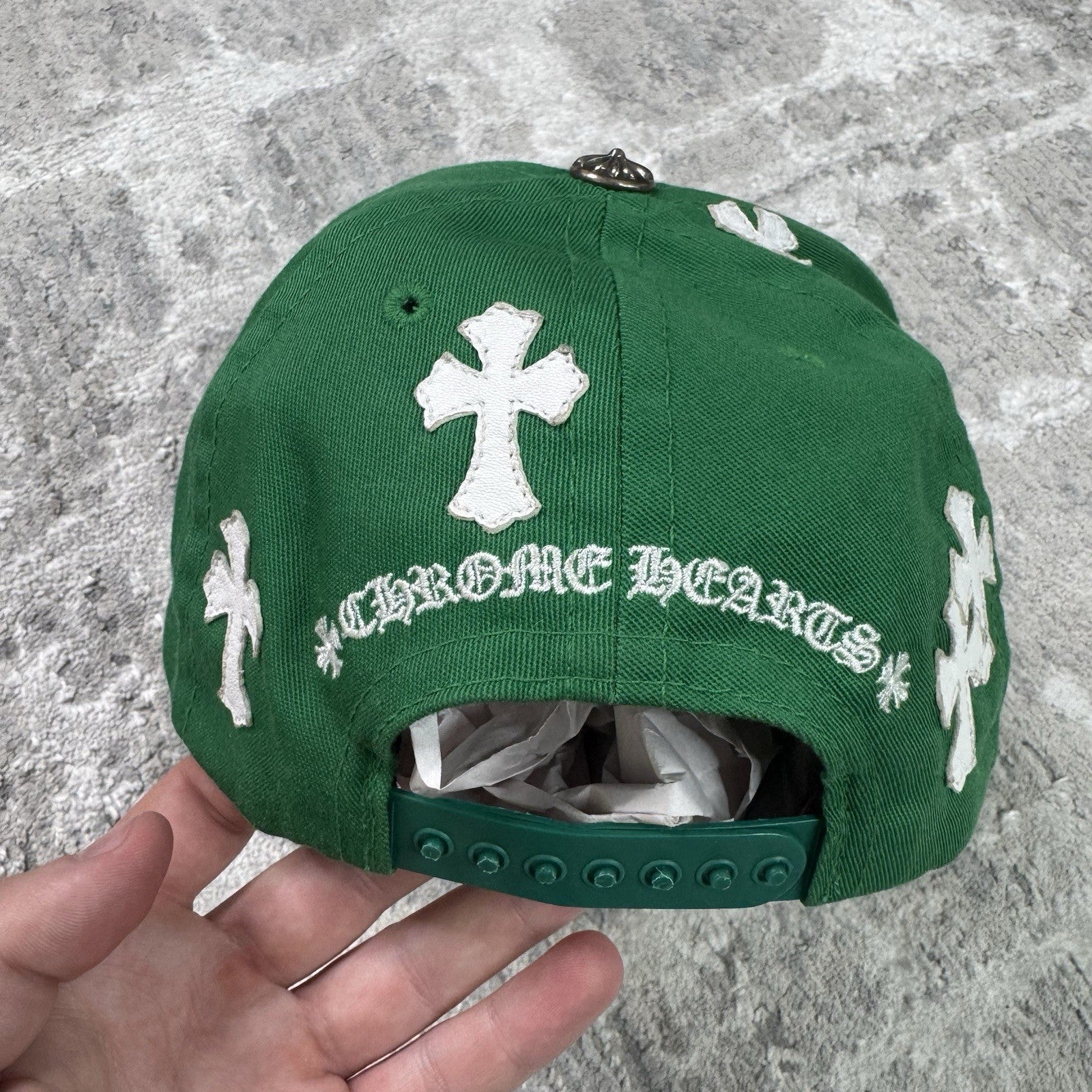 Chrome Hearts Leather Cross Patch Baseball Hat 