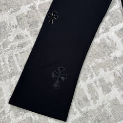 Chrome Hearts Leather Cross Patch Sweatpants 