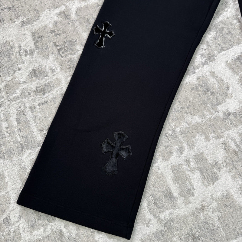 Chrome Hearts Leather Cross Patch Sweatpants 