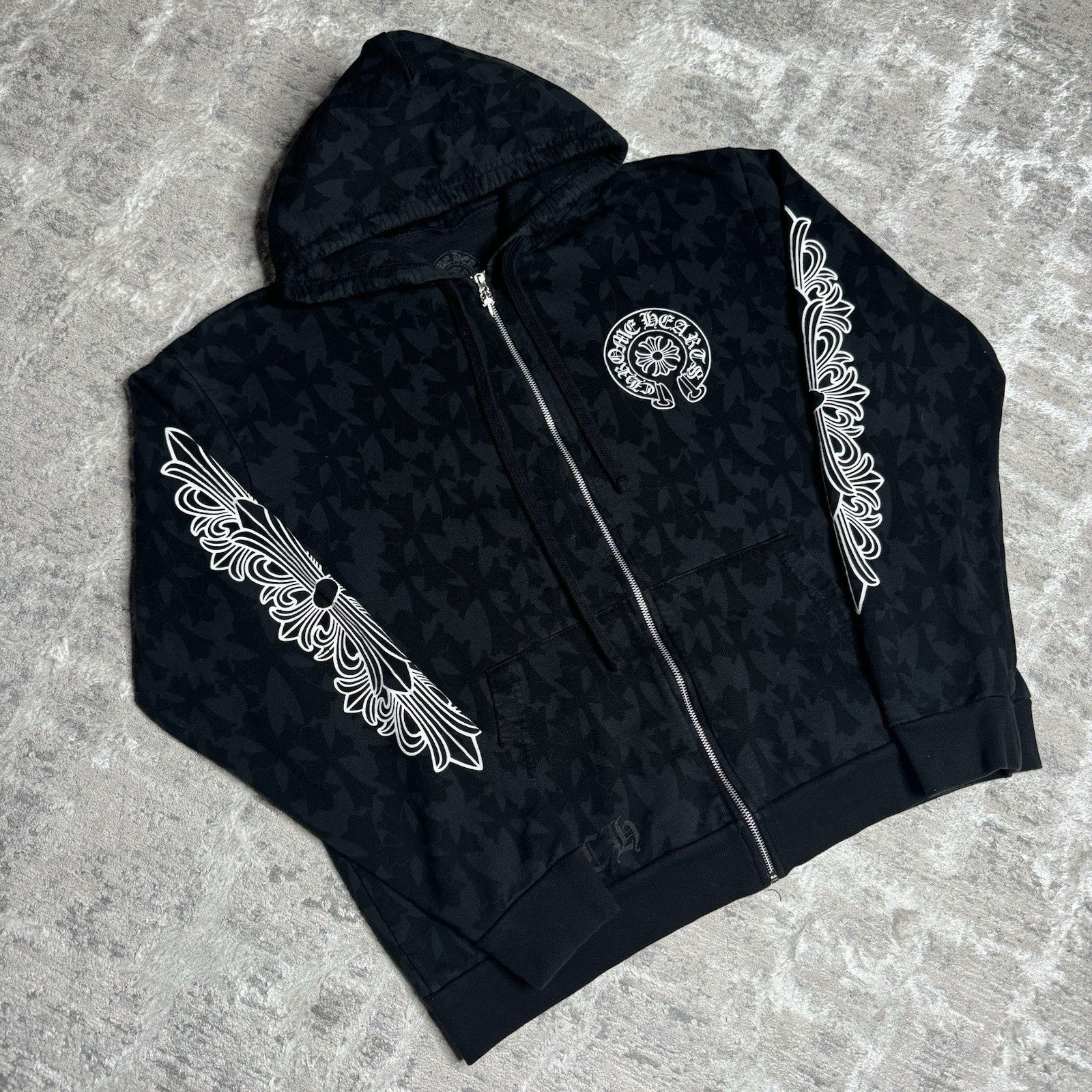 Chrome Hearts Cemetery Cross Zip Up Hoodie 