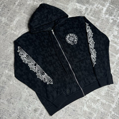 Chrome Hearts Cemetery Cross Zip Up Hoodie 