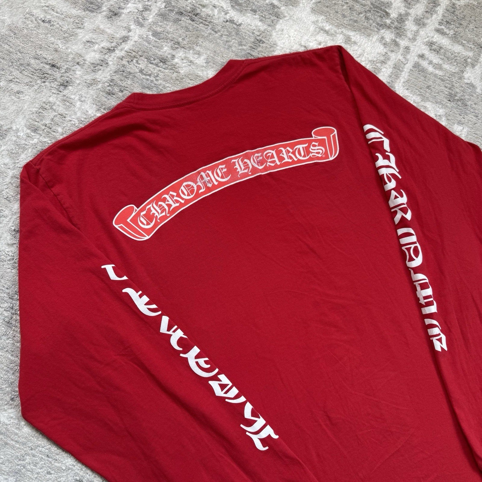 Chrome Hearts Scroll Logo Long Sleeve Tee Shirt 