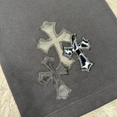 Chrome Hearts Leather Cross Patch Sweatpants 