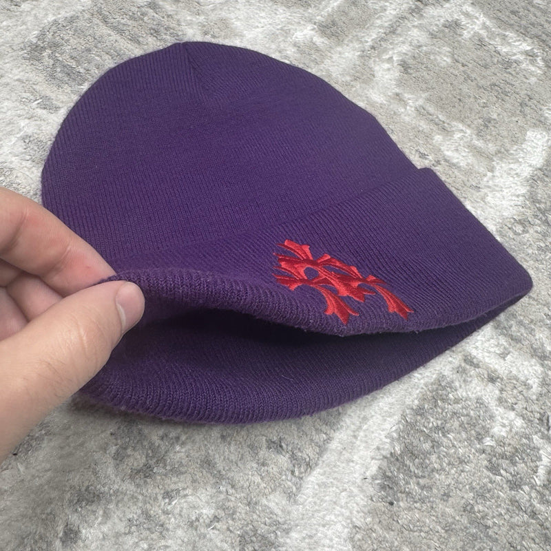 Chrome Hearts Triple Cross Embroidered Logo Beanie Hat