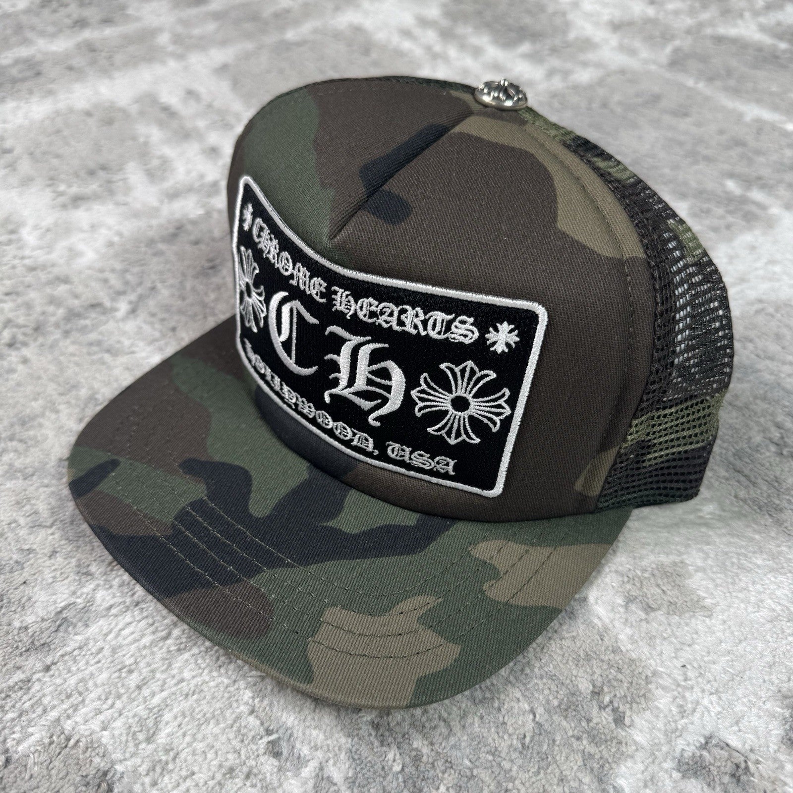 Chrome hearts Hollywood CH Green Camo Trucker Hat