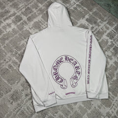 Chrome Hearts Purple Glitter Online Exclusive Horseshoe Pullover Hoodie 