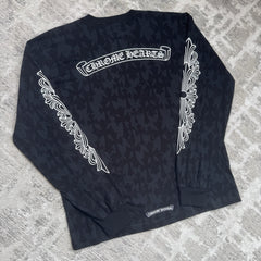 Chrome Hearts Cemetery Cross Monogram Print Long Sleeve Tee Shirt 