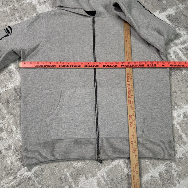 Chrome Hearts Cashmere Embroidered Sleeve Logo Zip Up Hoodie 