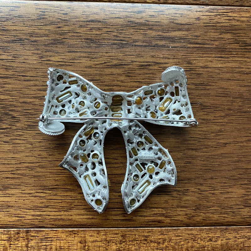 R. Serbin 1980s Vintage Custome Brooch Pin Crystal