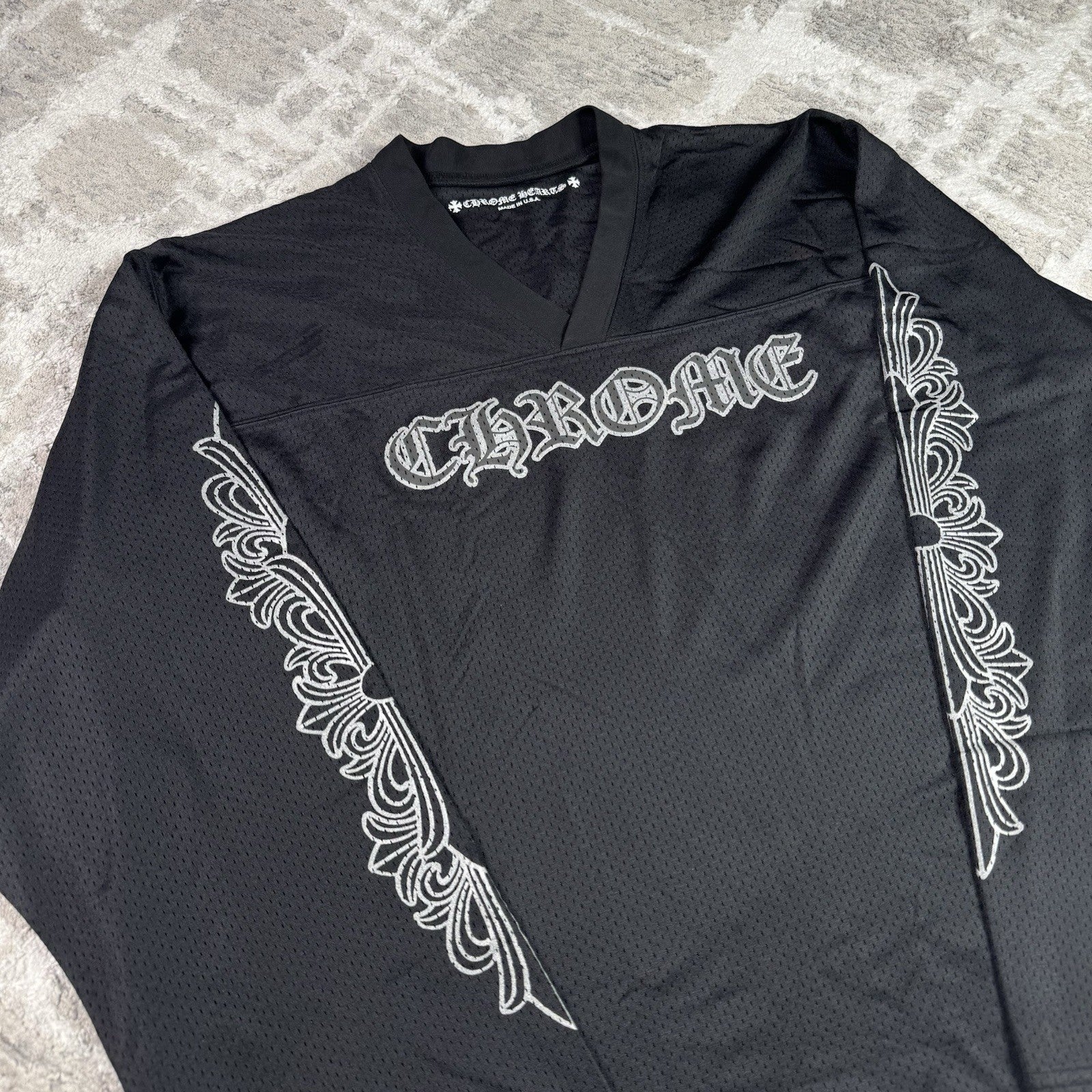 Chrome Hearts Mesh Stadium Floral Long Sleeve Jersey 