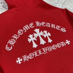 Chrome Hearts King Taco Triple Cross Embroidered Zip Up Hoodie 