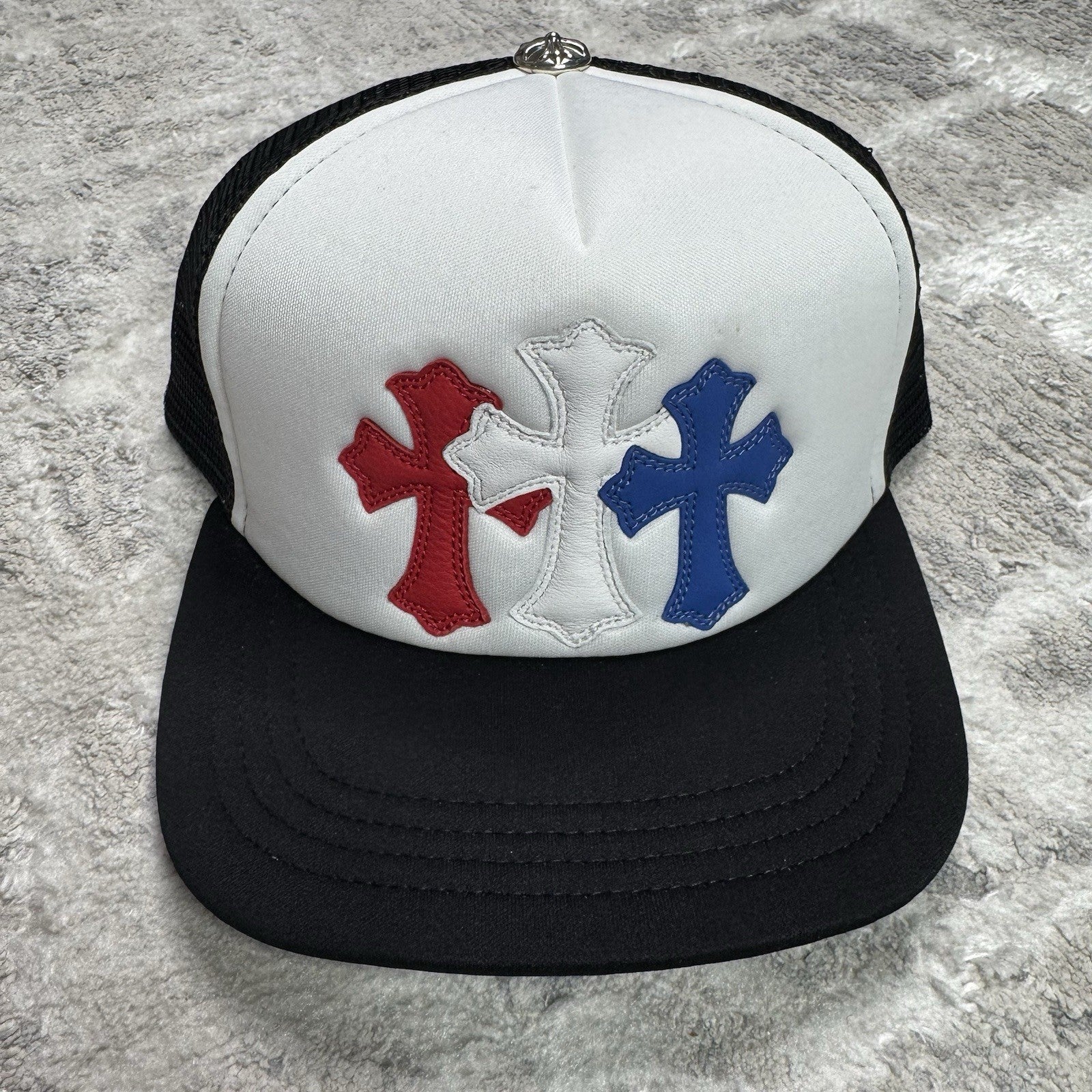 Chrome Hearts 4th Of July Leather Triple Cross Trucker Hat