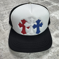 Chrome Hearts 4th Of July Leather Triple Cross Trucker Hat