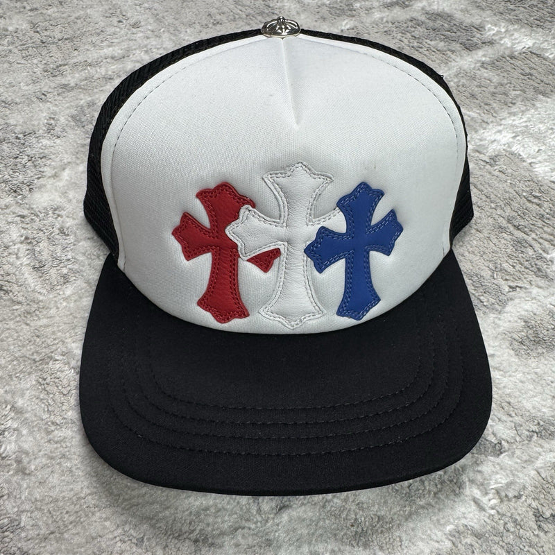 Chrome Hearts 4th Of July Leather Triple Cross Trucker Hat