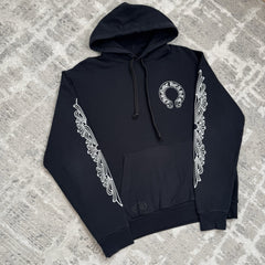 Chrome Hearts Horseshoe Floral Sleeve Pullover Hoodie 