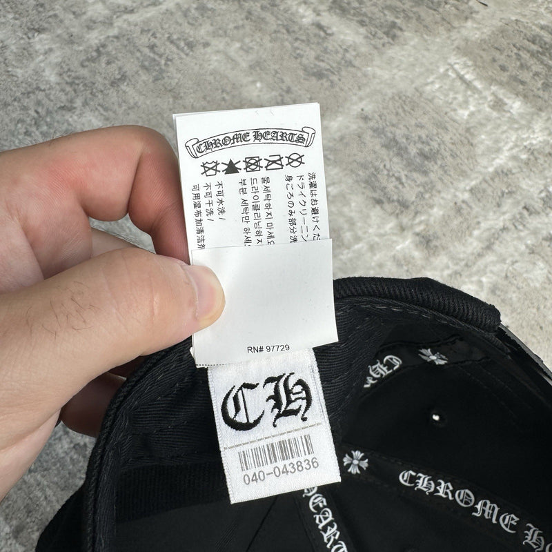 Chrome Hearts Triple Cross Waxed Denim Baseball Hat
