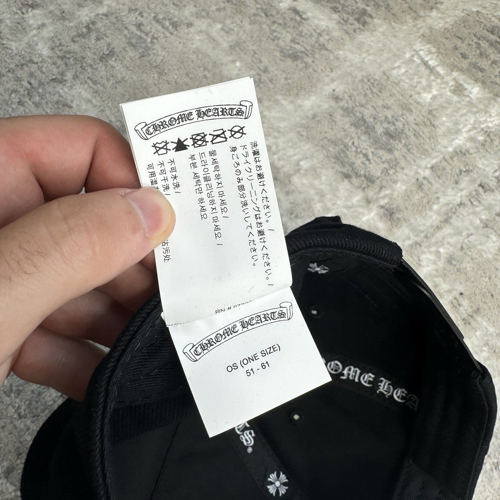 Chrome Hearts Triple Cross Waxed Denim Baseball Hat
