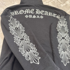 Chrome Hearts Friends And Family Grey Print Floral Pullover Hoodie 