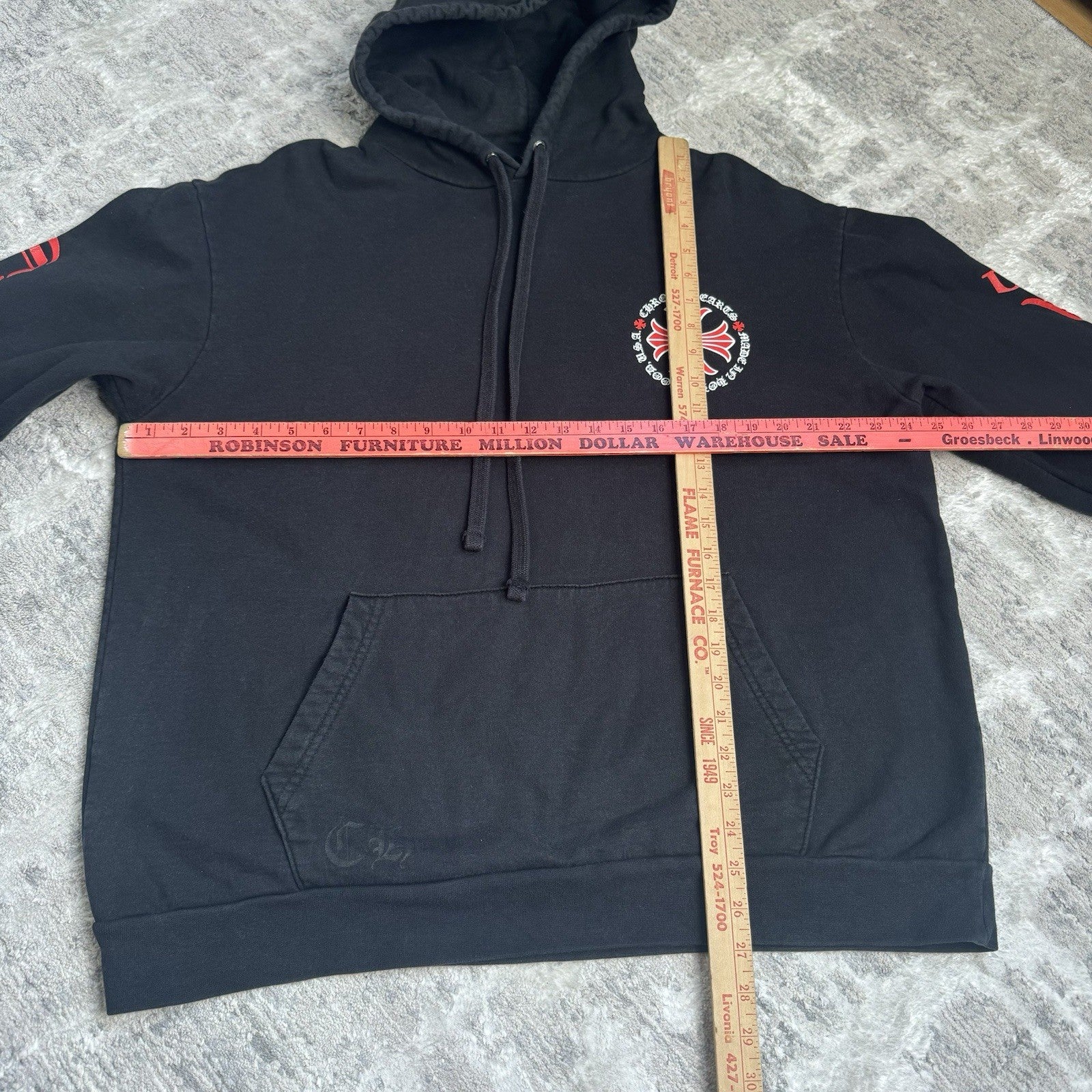 Chrome Hearts Red Plus Cross Pullover Hoodie 