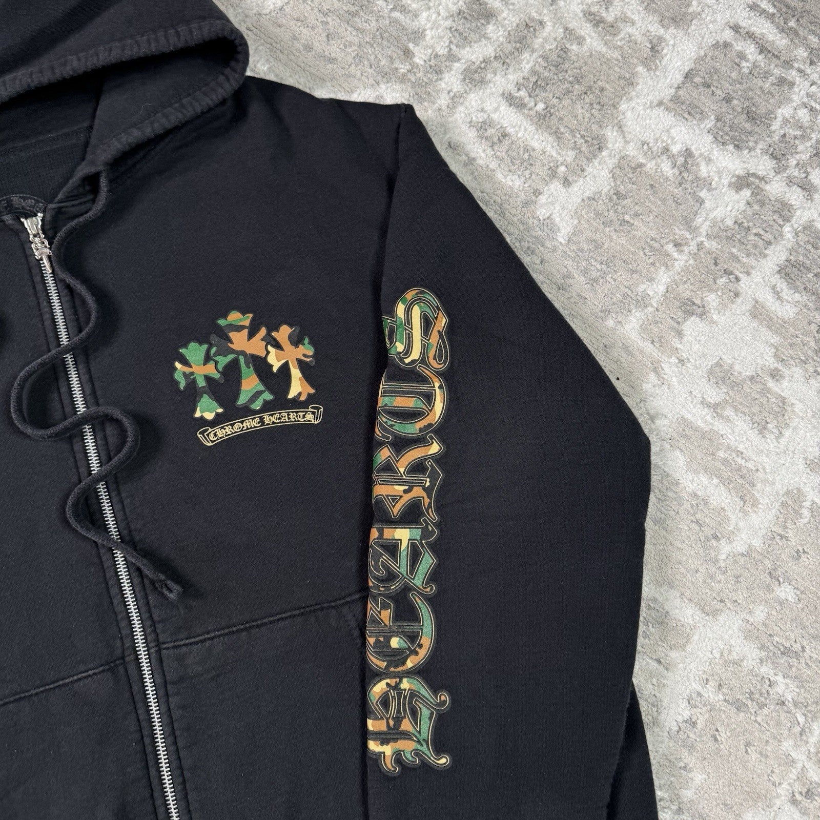 Chrome Hearts Camo Horseshoe Thermal Zip Up Hoodie