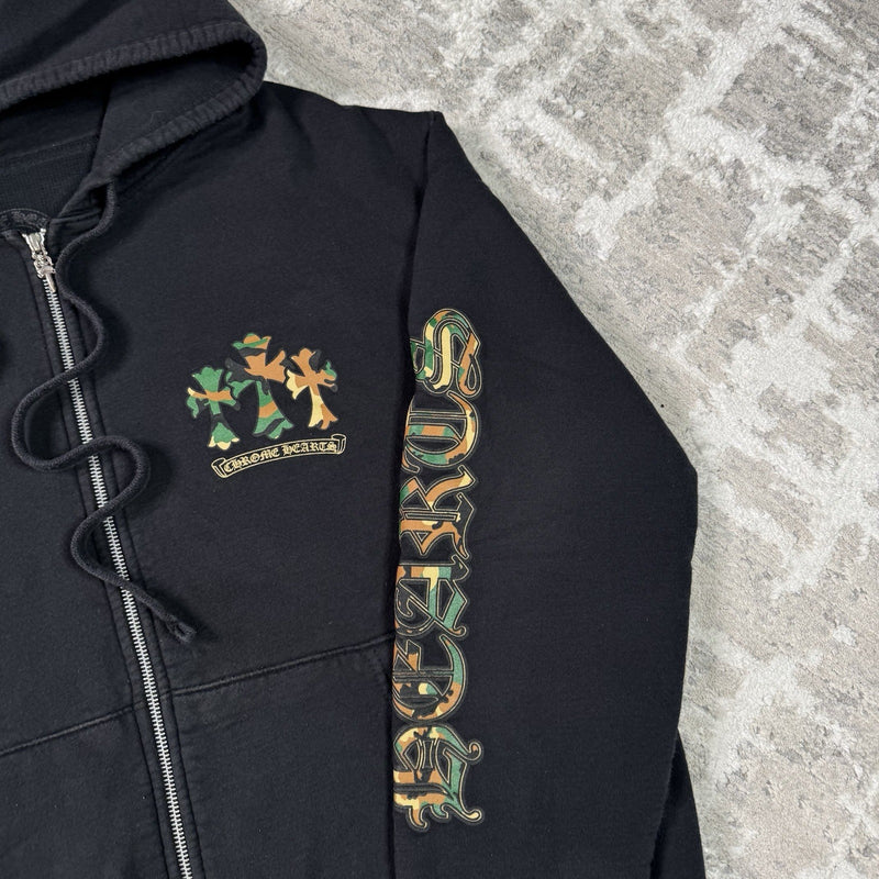 Chrome Hearts Camo Horseshoe Thermal Zip Up Hoodie