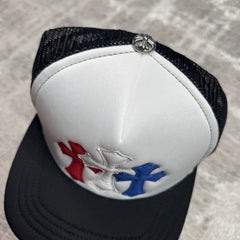 Chrome Hearts 4th Of July Leather Triple Cross Trucker Hat