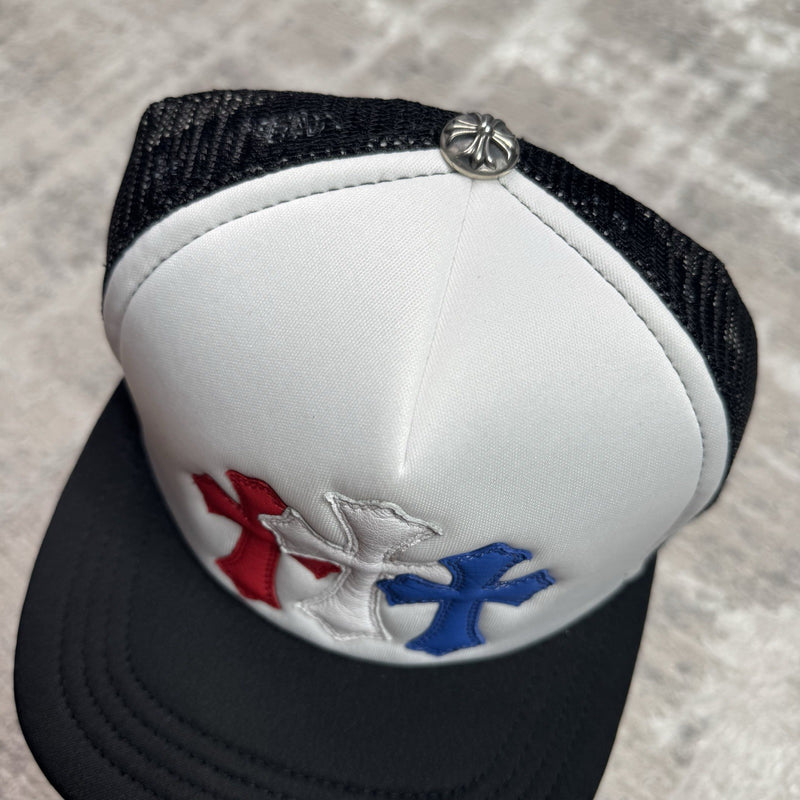Chrome Hearts 4th Of July Leather Triple Cross Trucker Hat