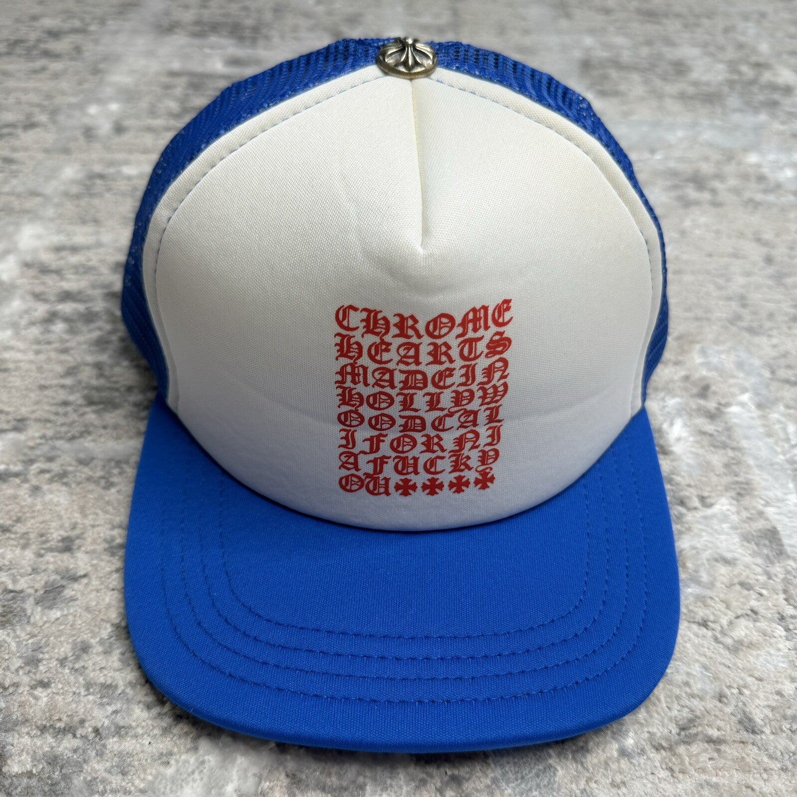 Chrome Hearts Eye Chart Logo Trucker Hat