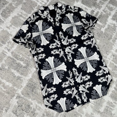 Chrome Hearts Silk Plus Cross Button Up Shirt 