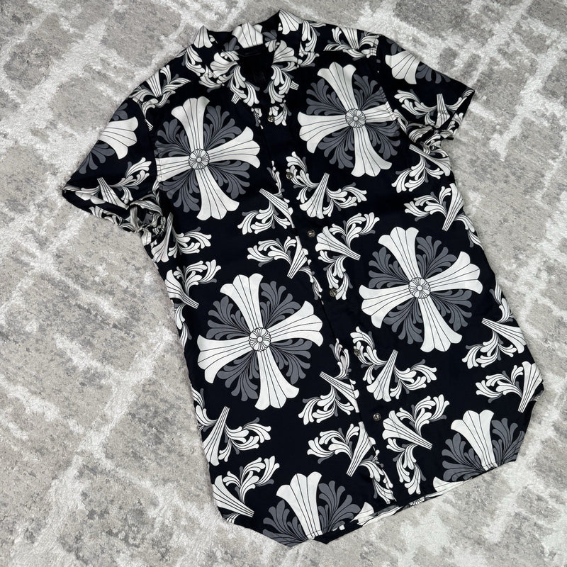 Chrome Hearts Silk Plus Cross Button Up Shirt 