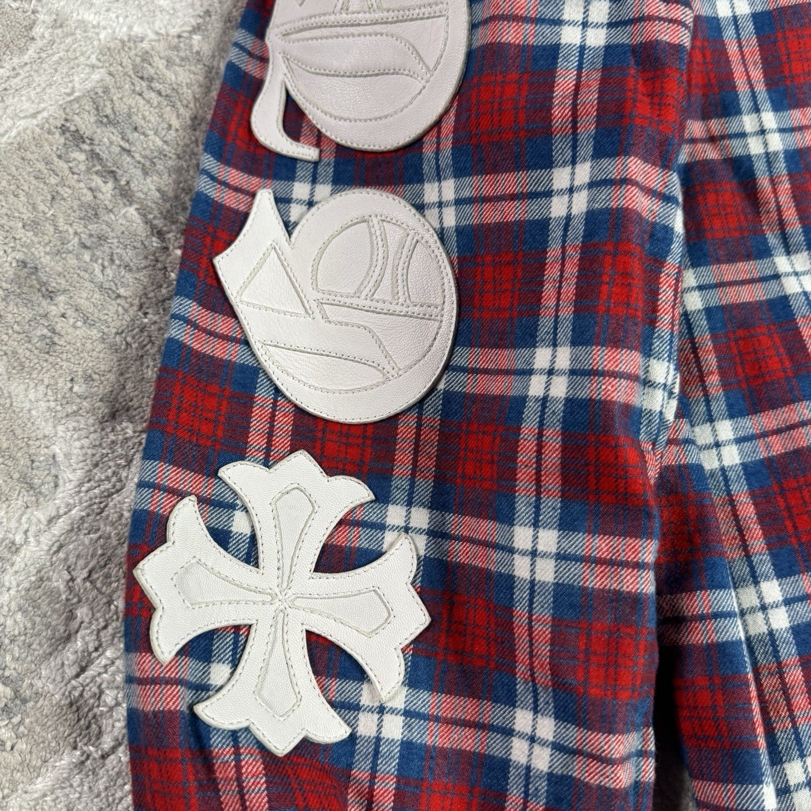 Chrome Hearts Guns N Roses Leather Patch Button Up 