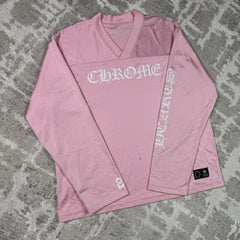 Chrome Hearts Mesh Pink Long Sleeve Stadium Jersey 