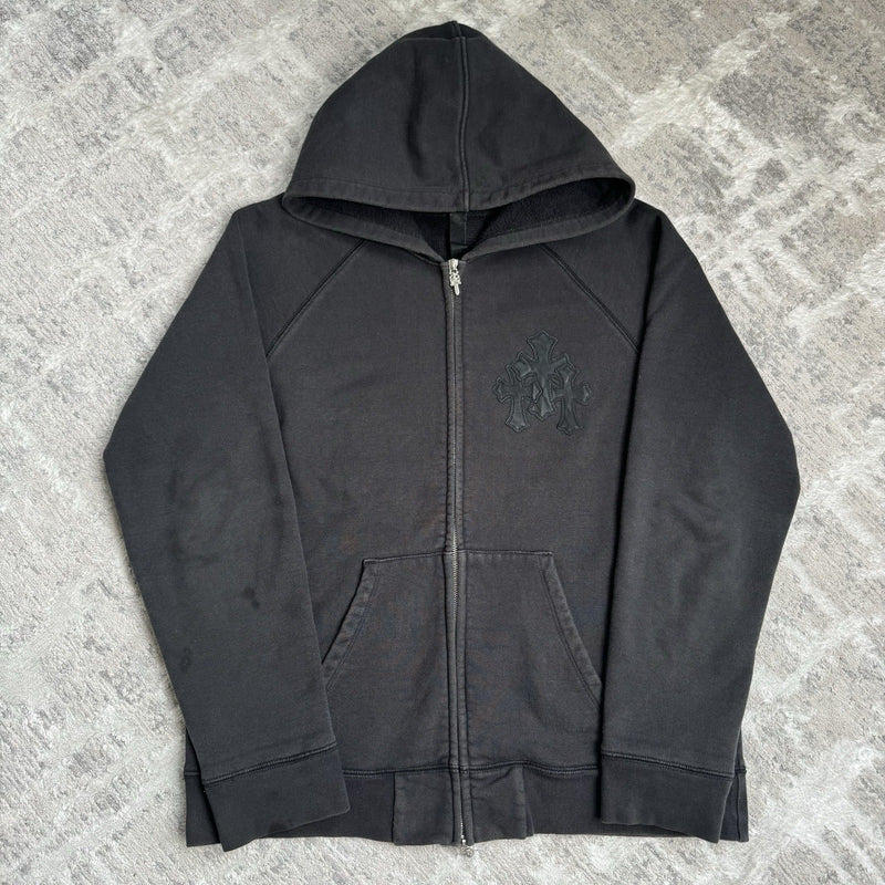 Chrome Hearts Paper Jam Triple Cross Zip Up Hoodie 