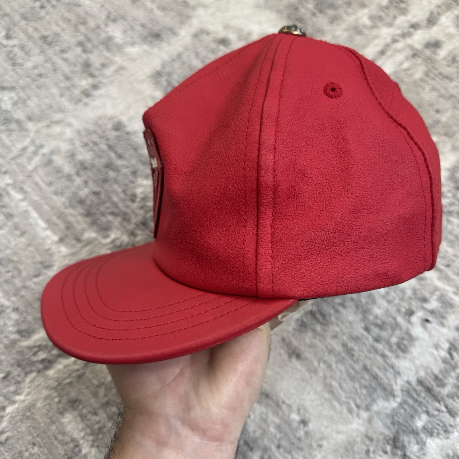 Chrome Heart Rolling Stones leather patch hat