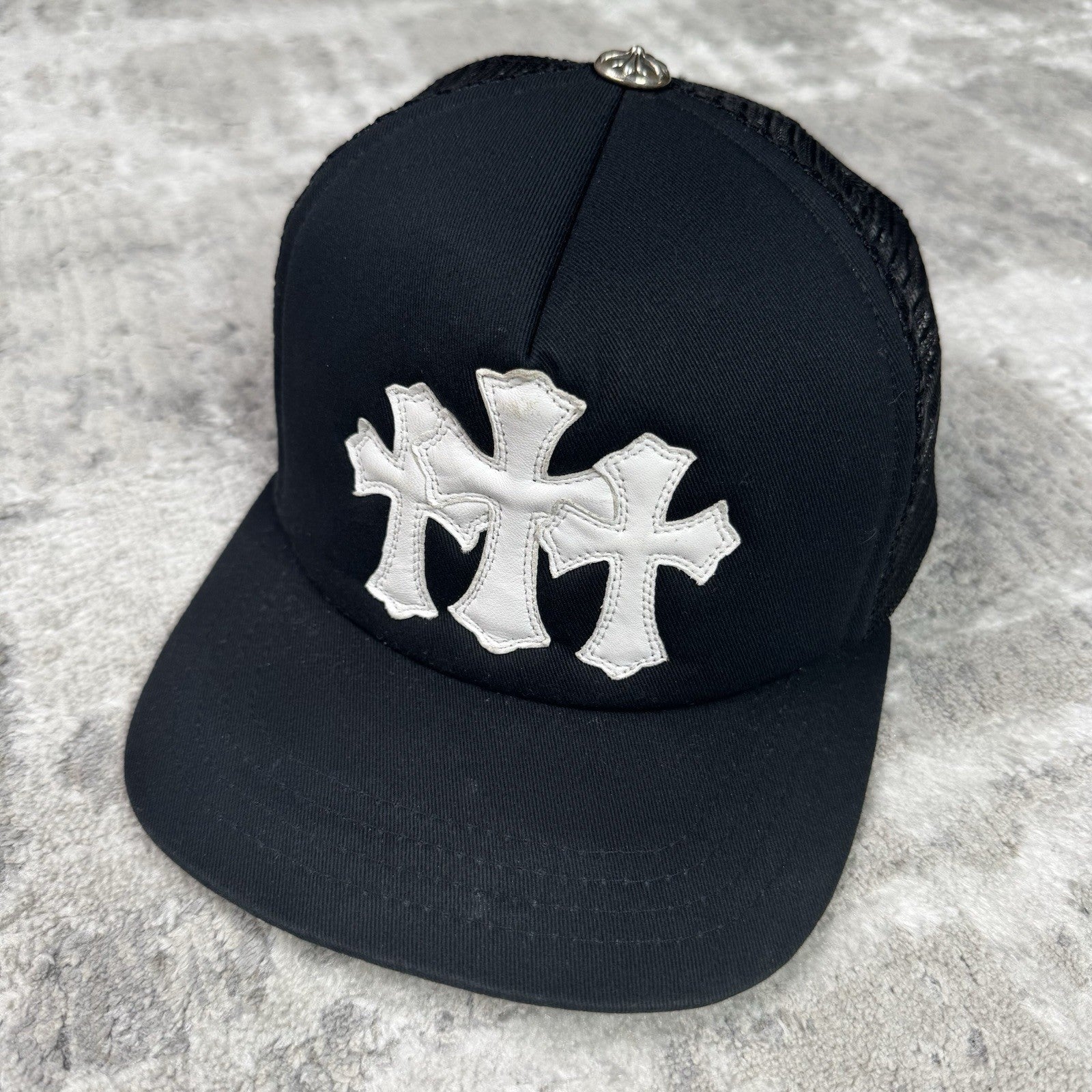 Chrome Hearts Cemetery Cross Patch Trucker Hat 