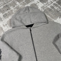 Chrome Hearts Cashmere Embroidered Sleeve Logo Zip Up Hoodie 