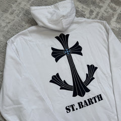 Chrome Hearts St Barth Exclusive Cross Pullover Hoodie 