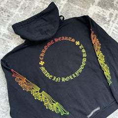 Chrome Hearts Gradient Floral Sleeve Pullover Hoodie 