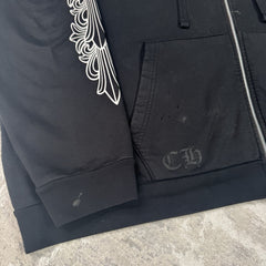 Chrome Hearts Horseshoe Floral Zip Up Hoodie 